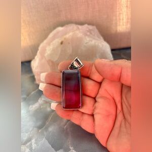 Handmade Rainbow Tourmaline On Sterling Silver Pendant. 2”